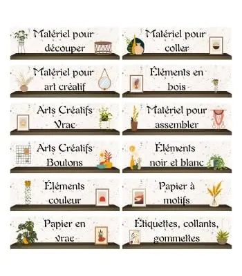 Etiquettes organisation - Clair F2 Etiquettes organisation et rangement - clair - F2