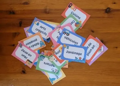 Étiquettes jouets couleur mix Étiquettes jouets couleur mix