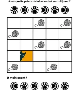 Jeu flèches chat à imprimer - 5x5 - vig