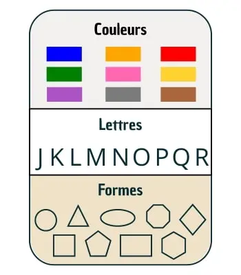 Zone cherche et trouve - jeu couleurs, lettres et formes 02 Zone cherche et trouve jeu couleurs, lettres et formes 02