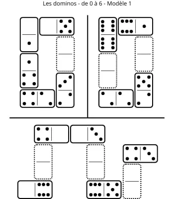 Dominos - 0 à 6 - Modèle 1 Dominos - de 0 à 6 - Modèle 1 - Jeu à imprimer