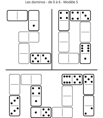 Dominos - 0 à 6 - Modèle 5 Dominos - de 0 à 6 - Modèle 5 - Jeu à imprimer