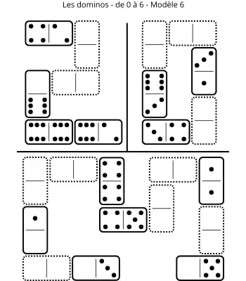 Dominos - 0 à 6 - Modèle 6 Dominos - de 0 à 6 - Modèle 6 - Jeu à imprimer