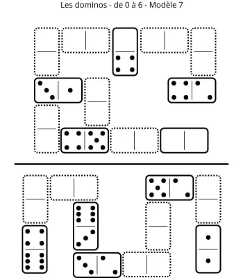 Dominos - 0 à 6 - Modèle 7 Dominos - de 0 à 6 - Modèle 7 - Jeu à imprimer