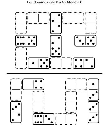 Dominos - 0 à 6 - Modèle 8 Dominos - de 0 à 6 - Modèle 8 - Jeu à imprimer