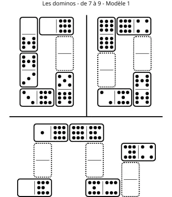 Dominos - 7 à 9 - Modèle 1 Dominos - de 7 à 9 - Modèle 1 - Jeu à imprimer