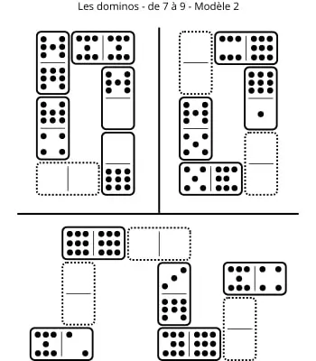 Dominos - 7 à 9 - Modèle 2 Dominos - de 7 à 9 - Modèle 2 - Jeu à imprimer