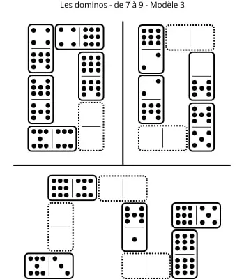 Dominos - 7 à 9 - Modèle 3 Dominos - de 7 à 9 - Modèle 3 - Jeu à imprimer