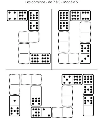 Dominos - 7 à 9 - Modèle 5 Dominos - de 7 à 9 - Modèle 5 - Jeu à imprimer