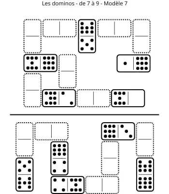 Dominos - 7 à 9 - Modèle 7 Dominos - de 7 à 9 - Modèle 7 - Jeu à imprimer