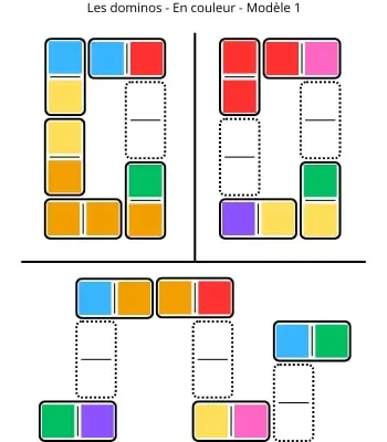 Dominos - Couleurs - Modèle 1 Dominos - Couleurs - Modèle 1 - Jeu à imprimer