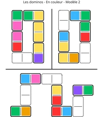 Dominos - Couleurs - Modèle 2 Dominos - Couleurs - Modèle 2 - Jeu à imprimer