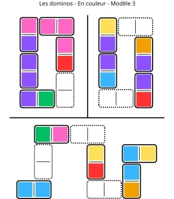 Dominos - Couleurs - Modèle 3 Dominos - Couleurs - Modèle 3 - Jeu à imprimer