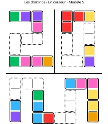 Dominos - Couleurs - Modèle 5 Dominos - Couleurs - Modèle 5 - Jeu à imprimer