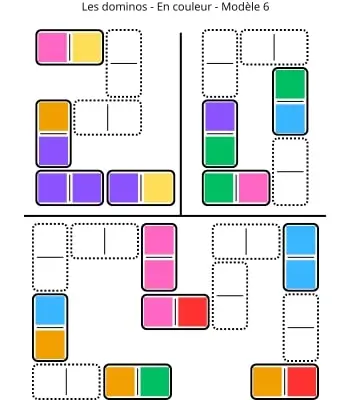 Dominos - Couleurs - Modèle 6 Dominos - Couleurs - Modèle 6 - Jeu à imprimer