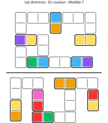 Dominos - Couleurs - Modèle 7 Dominos - Couleurs - Modèle 7 - Jeu à imprimer