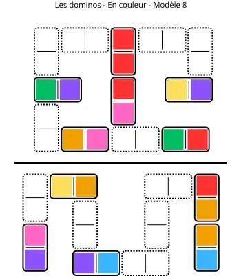 Dominos - Couleurs - Modèle 8 Dominos - Couleurs - Modèle 8 - Jeu à imprimer