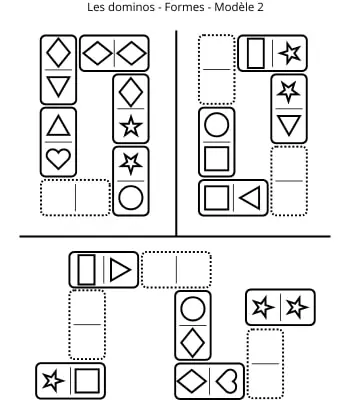 Dominos - Formes - Modèle 2 Dominos - Formes - Modèle 2 - Jeu à imprimer