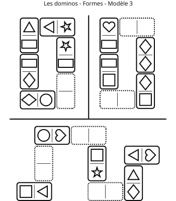 Dominos - Formes - Modèle 3 Dominos - Formes - Modèle 3 - Jeu à imprimer
