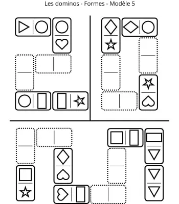 Dominos - Formes - Modèle 5 Dominos - Formes - Modèle 5 - Jeu à imprimer