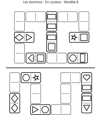 Dominos - Formes - Modèle 8 Dominos - Formes - Modèle 8 - Jeu à imprimer