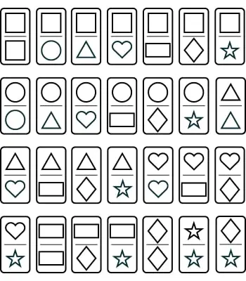 Dominos - Planche des formes Dominos - Planche des formes à imprimer