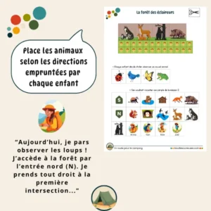 Activités enfant 3 à 6 ans - Thème camping : la forêt des éclaireurs - Vignettes à découper