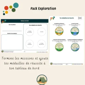 Pack Exploration - Tableau de bord et médailles de réussite à découper