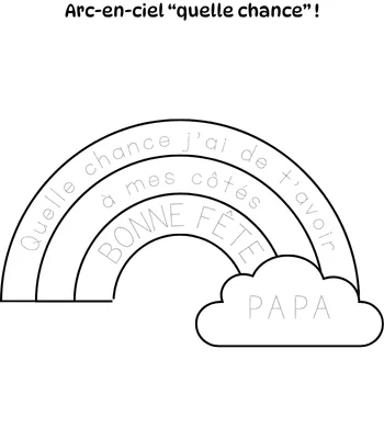 Grand arc-en-ciel à imprimer en pdf et à colorier pour la fête des pères