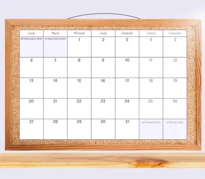 Calendrier janvier 2025 Calendrier janvier 2025 à imprimer