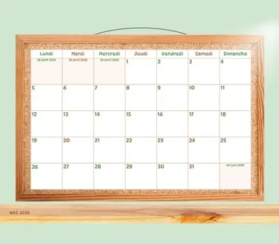 Calendrier mai 2025 à imprimer Calendrier mai 2025 à imprimer