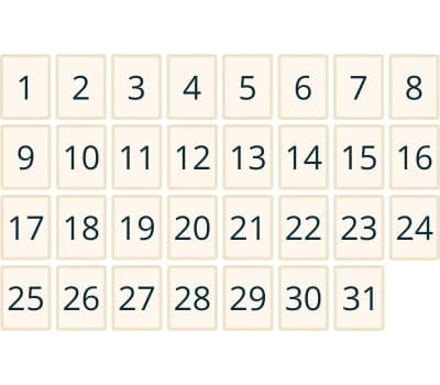 Numéro du jour beige pour se repérer dans le temps - Planning perpétuel