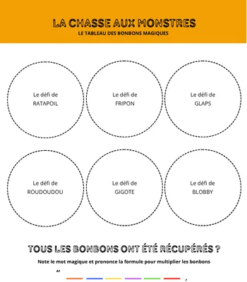 Chasse aux monstres rigolos - Chasse au trésor et bonbons pour Halloween - Activité enfants