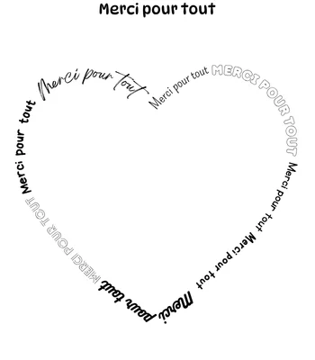Coeur géant avec phrase merci pour tout - cadeau à imprimer à personnaliser