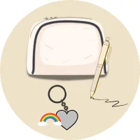 Coffret cadeau trousse, porte-clés et stylo pour offrir à maîtresse, atsem, éduc
