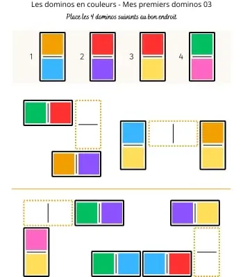 Les dominos en couleurs - Mes premiers dominos 03 Dominos pour débutants en couleurs 03