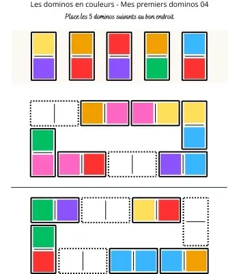 Les dominos en couleurs - Mes premiers dominos 04 Dominos pour débutants en couleurs 04