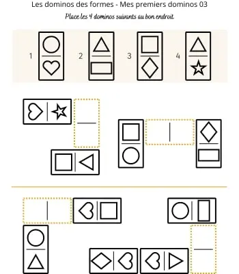 Les dominos des formes - Mes premiers dominos 03 Dominos des formes géométriques pour débutants 03