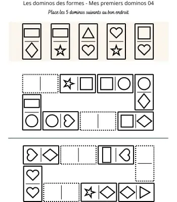 Les dominos des formes - Mes premiers dominos 04 Dominos des formes géométriques pour débutants 04