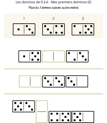 Les dominos de 0 à 6 - Mes premiers dominos 02 Dominos à points de 0 à 6 pour débutants 02