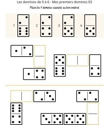 Les dominos de 0 à 6 - Mes premiers dominos 03 Dominos à points de 0 à 6 pour débutants 03