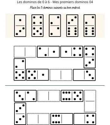 Les dominos de 0 à 6 - Mes premiers dominos 04 Dominos à points de 0 à 6 pour débutants 04
