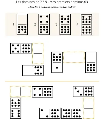 Les dominos de 7 à 9 - Mes premiers dominos 03 Dominos à points de 7 à 9 pour débutants 03