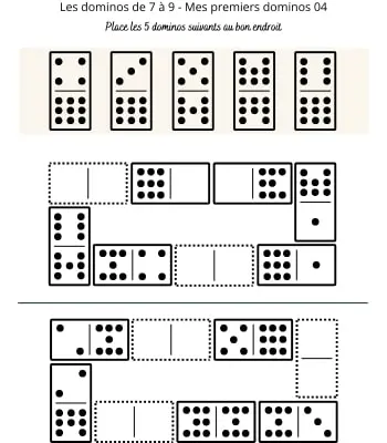 Les dominos de 7 à 9 - Mes premiers dominos 04 Dominos à points de 7 à 9 pour débutants 04