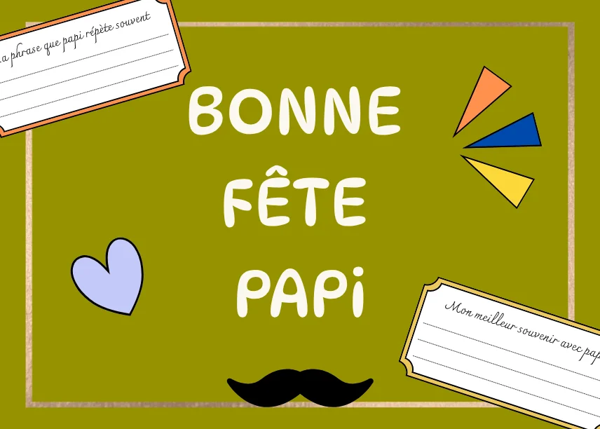 Bonne fête papi, fiches à télécharger gratuitement pour la fête des grands-pères