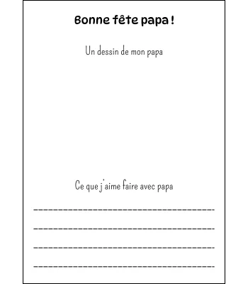 Fiche bonne fête papa à imprimer gratuitement et à personnaliser