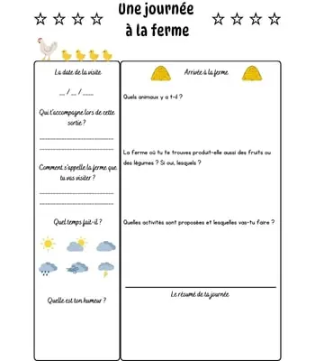 Une journée à la ferme - Fiche activité Une journée à la ferme - Fiche activité