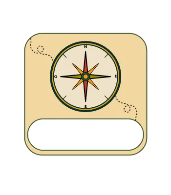 Identification des invités à imprimer pour anniversaire thème aventure - boussole