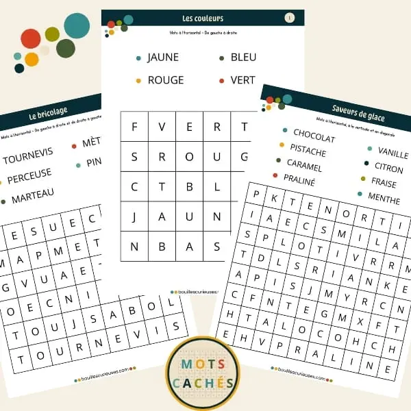 Grilles de mots cachés - À petits pas 03 - Enfant et débutant