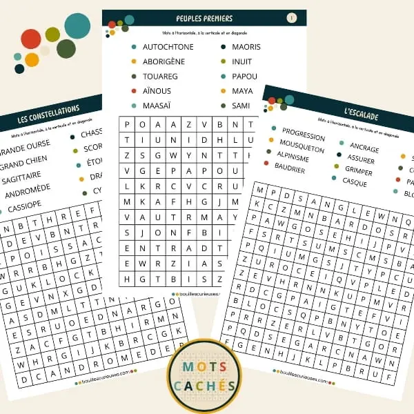 Grilles de mots cachés - Défis futés 01